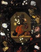 Juan de  Espinosa Still-Life with Flowers with a Garland of Fruit France oil painting artist